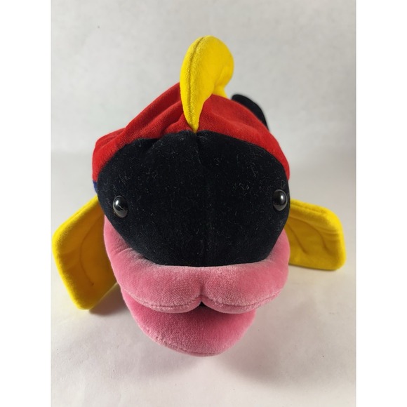 Vtg The Manhattan Toy Co 1997 Multi Color‎ F-Lips Fish Hand Puppet Plush 90s - Picture 1 of 4